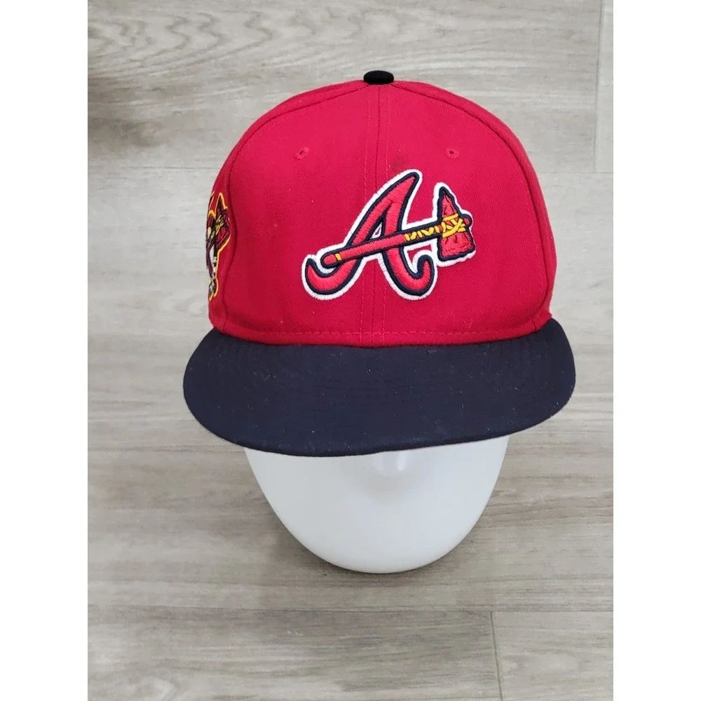 New Era MLB Atlanta Braves Baseball Snapback Hat Cap Red Navy Youth One Size